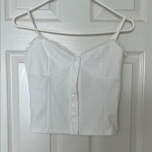 Chic White Button-Up Women's Tank Top